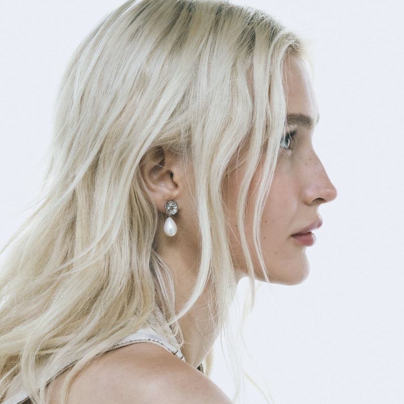 Pansy Pearl Earrings
