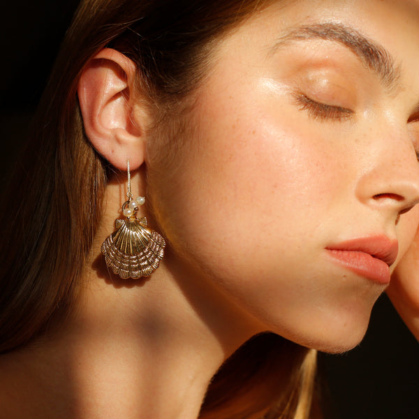 Gold Lioness Earring