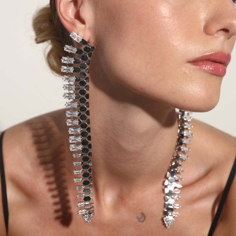 Snake Skin Crystal Earrings