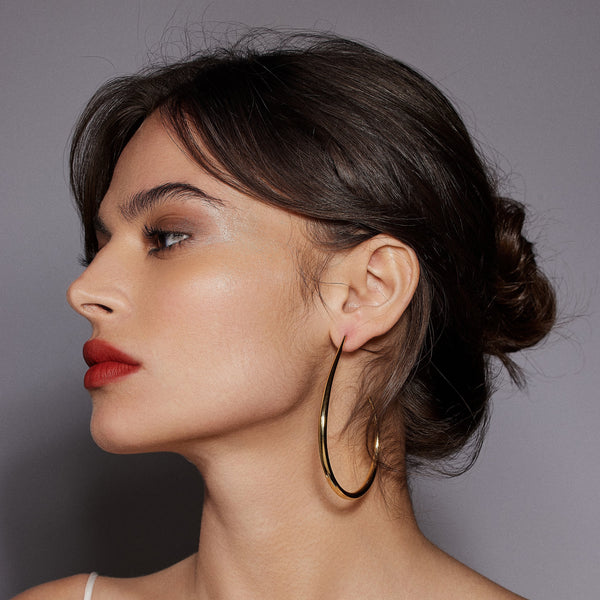 Moon Hoop Earrings | L