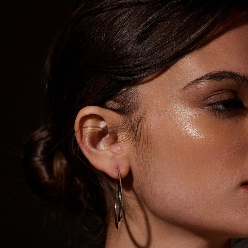 Moon Hoop Earrings | S
