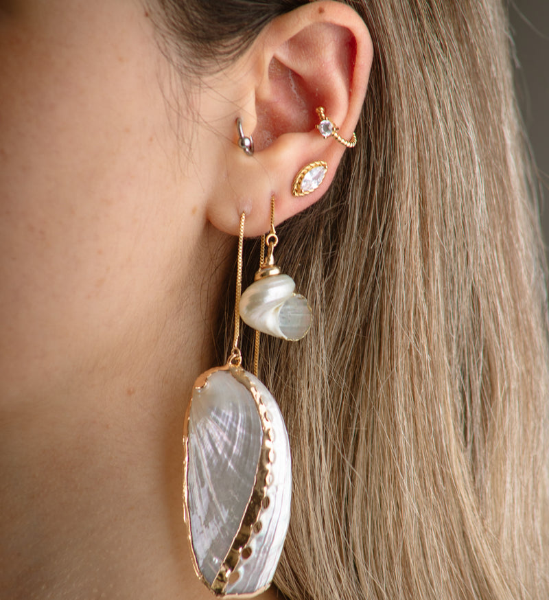 Mini Spiral Sea Shell Earring