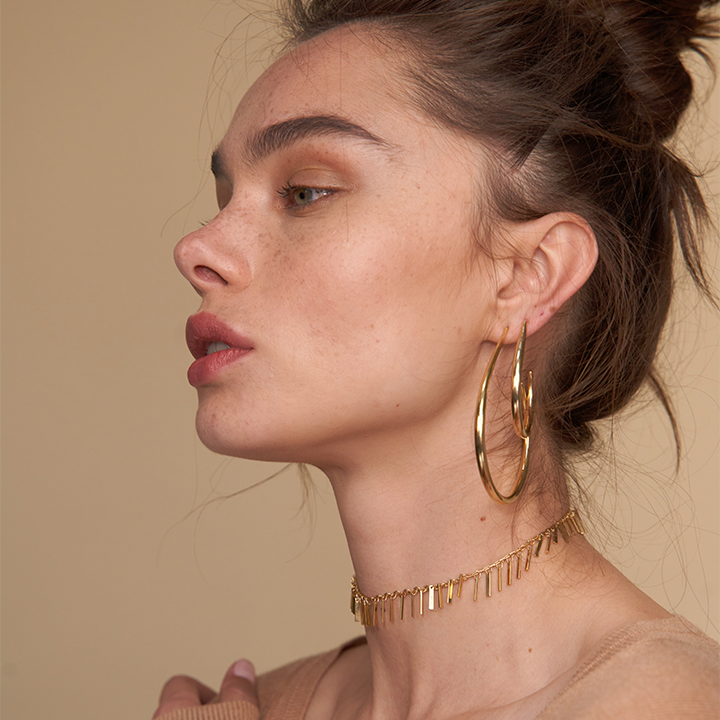 Moon Hoop Earrings | S