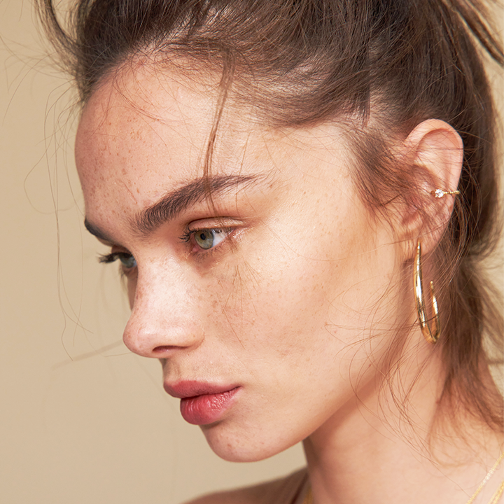 Moon Hoop Earrings | S