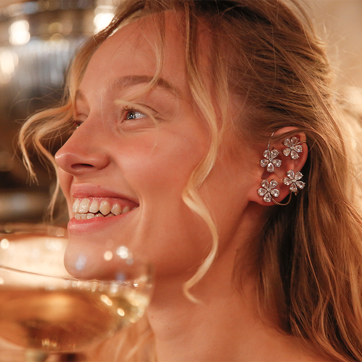 Crystal Flower Ear-Cuff