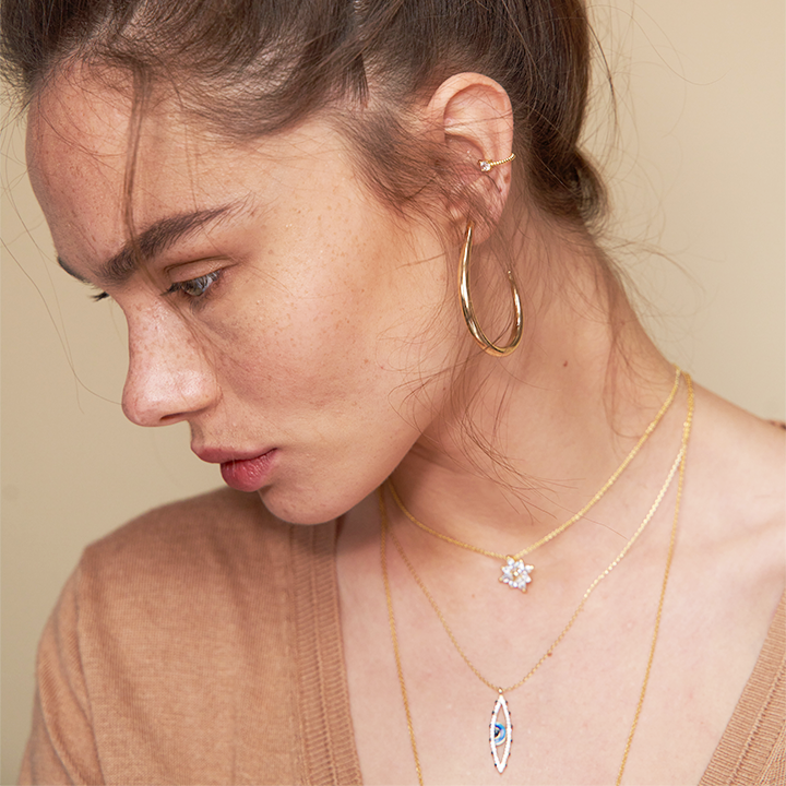 Moon Hoop Earrings | S