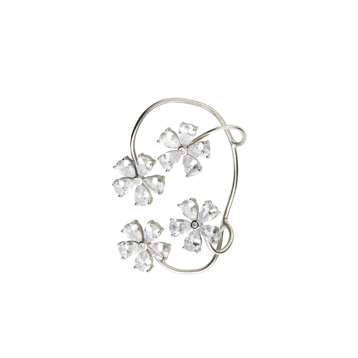 Crystal Flower Ear-Cuff