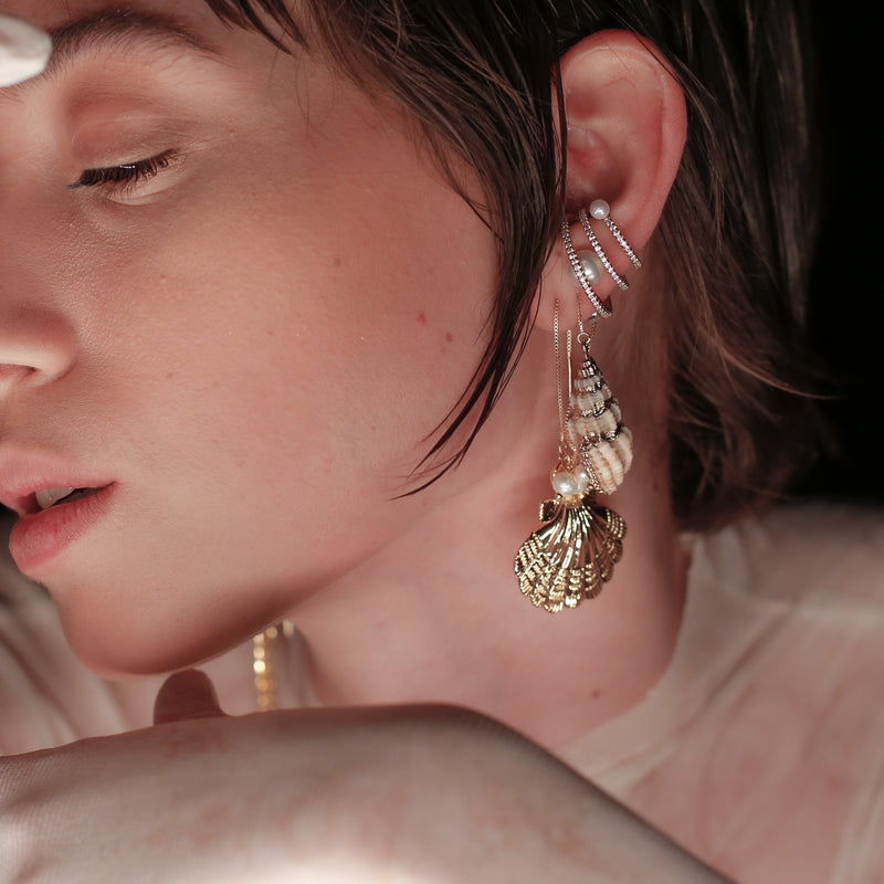 Gold Lioness Earring