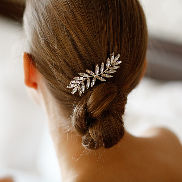 Crystal Leaf Brooch