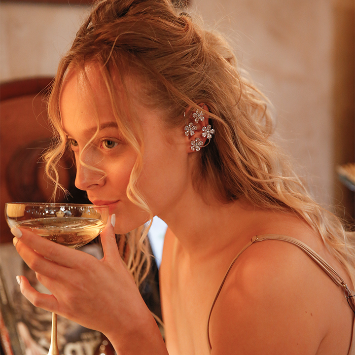 Crystal Flower Ear-Cuff