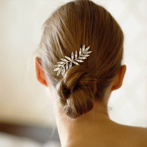 Crystal Leaf Brooch