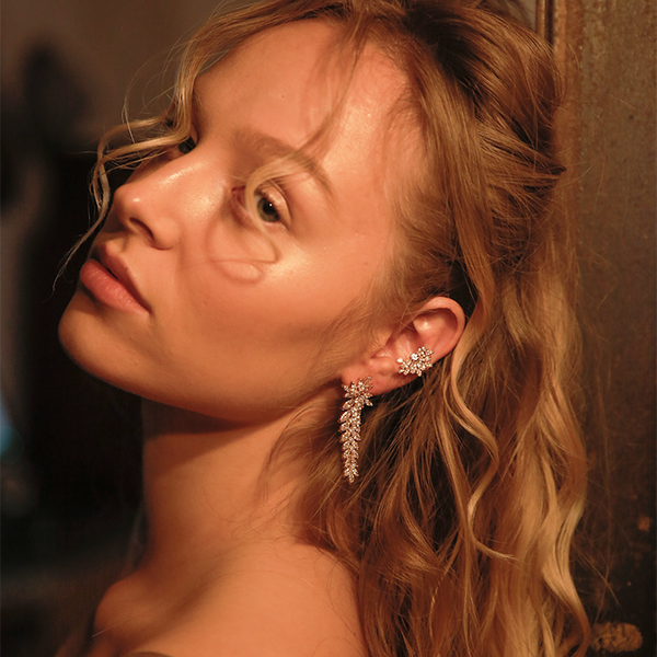 Crystal cascading Earrings | L