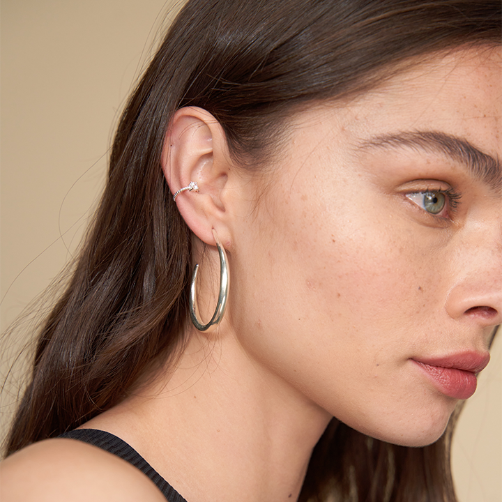 Moon Hoop Earrings | S